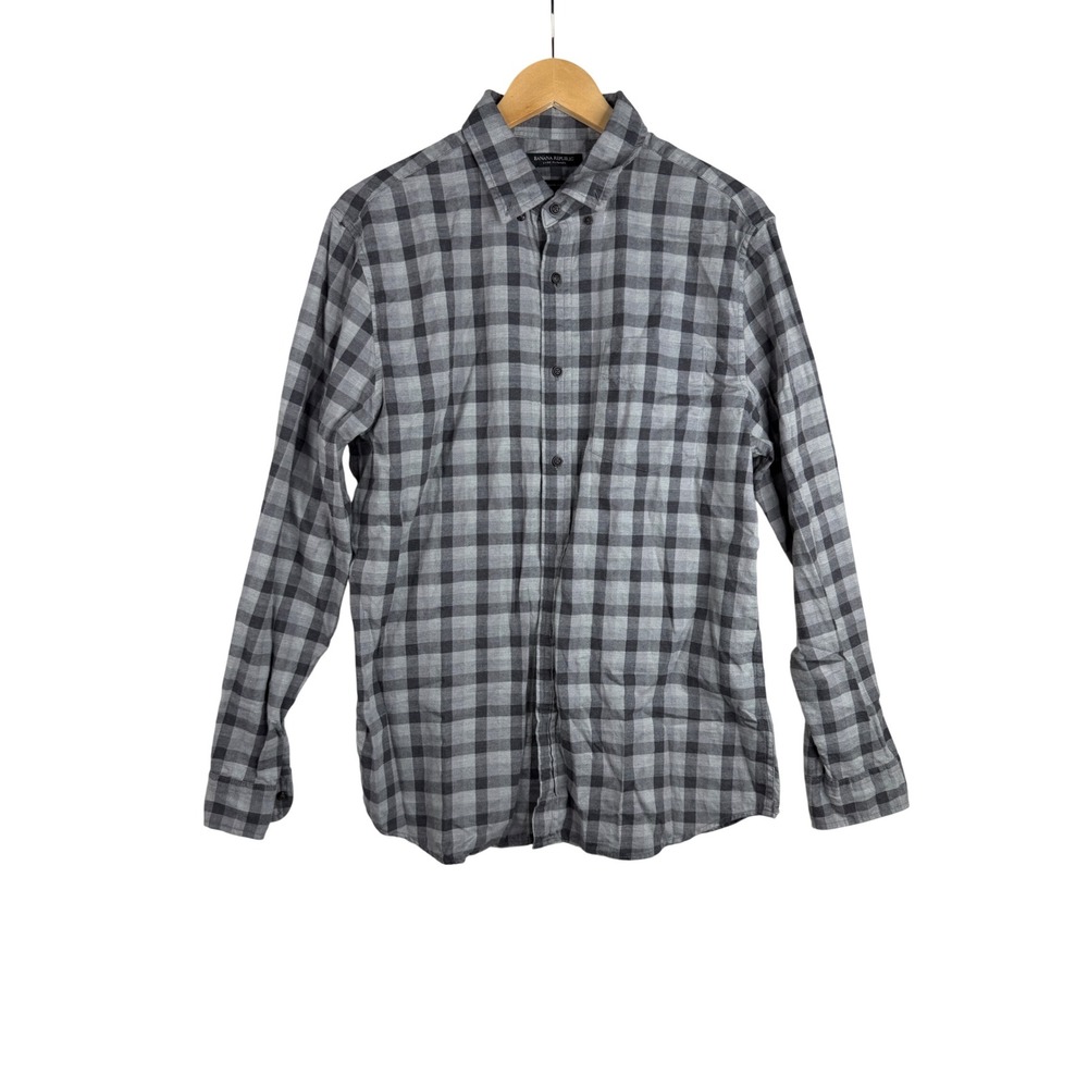 Banana Republic Slim Fit Luxe‎ Flannel size Large Gray